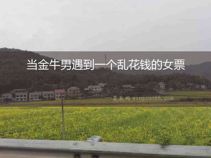 當金牛男遇到一個亂花錢的女票