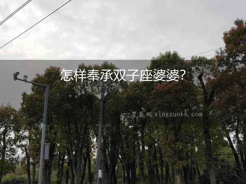 怎樣奉承雙子座婆婆？