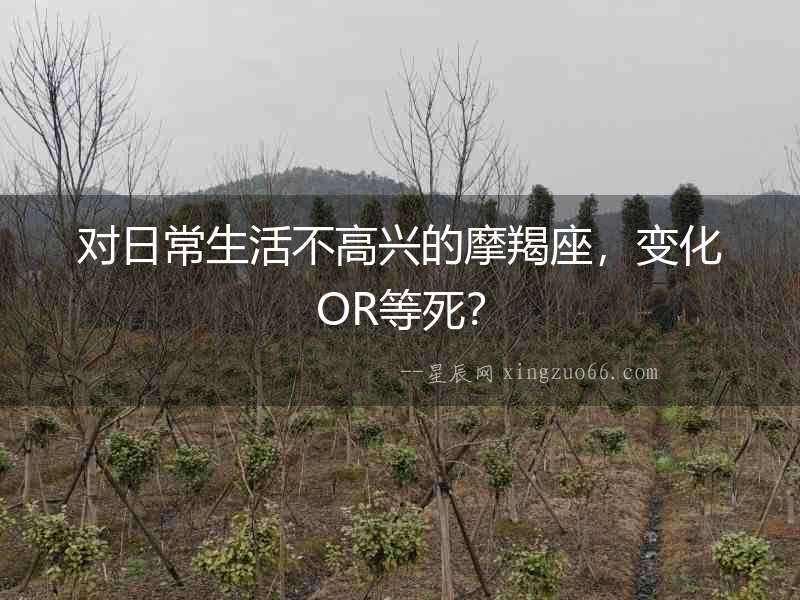 對日常生活不高興的摩羯座，變化OR等死？