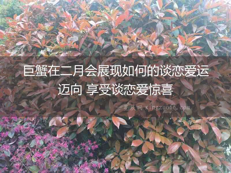巨蟹在二月會展現如何的談戀愛運邁向 享受談戀愛驚喜
