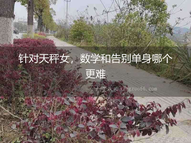 針對天秤女，數學和告別單身哪個更難