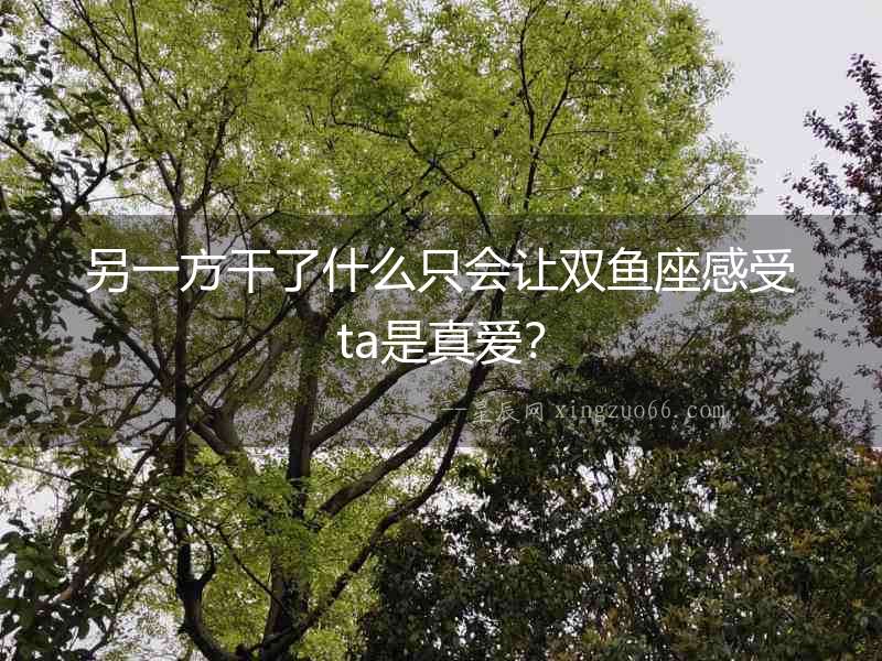 另一方干了什么只會(huì)讓雙魚座感受ta是真愛？