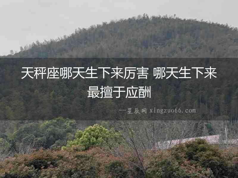 天秤座哪天生下來厲害 哪天生下來最擅于應酬