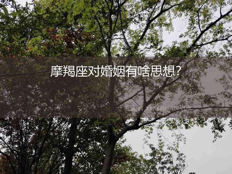 摩羯座對婚姻有啥思想？