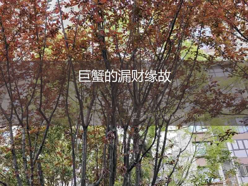 巨蟹的漏財緣故