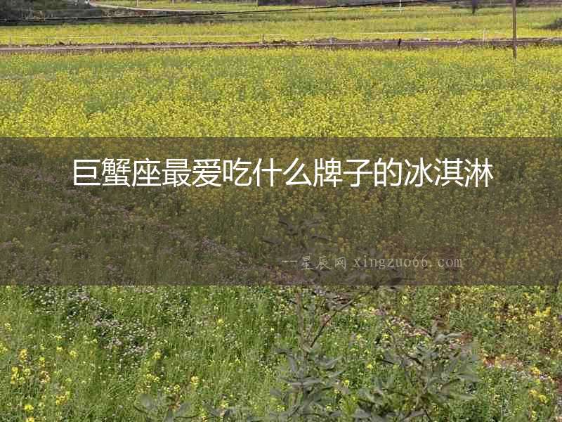巨蟹座最愛吃什么牌子的冰淇淋