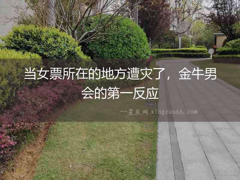 當女票所在的地方遭災了，金牛男會的第一反應