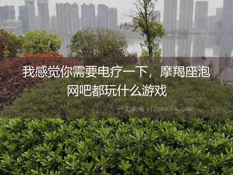 我感覺你需要電療一下，摩羯座泡網吧都玩什么游戲