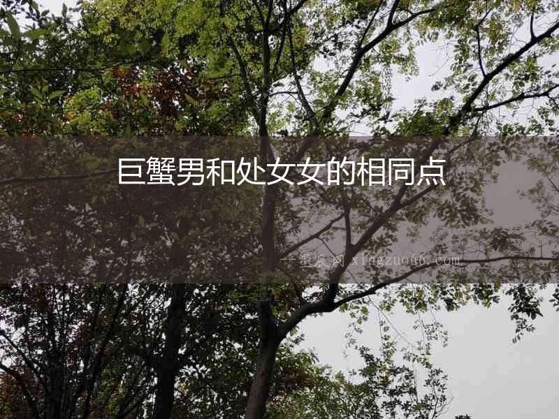 巨蟹男和處女女的相同點