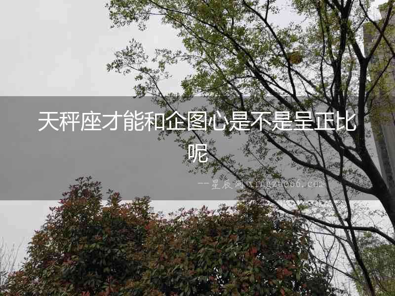 天秤座才能和企圖心是不是呈正比呢