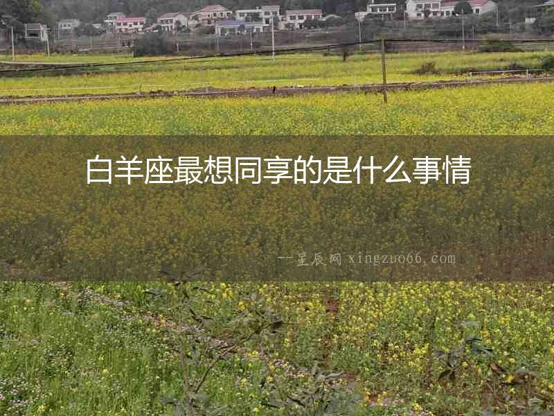 白羊座最想同享的是什么事情