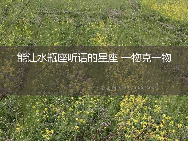 能讓水瓶座聽(tīng)話的星座 一物克一物
