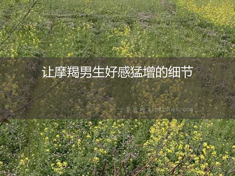 讓摩羯男生好感猛增的細(xì)節(jié)