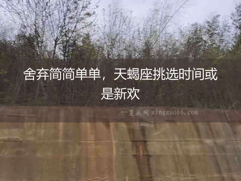 舍棄簡簡單單，天蝎座挑選時間或是新歡