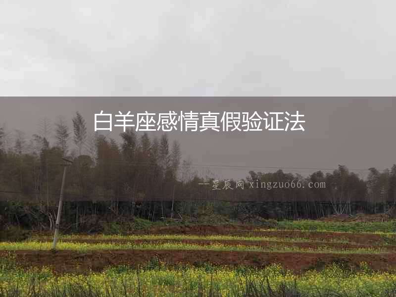 白羊座感情真假驗證法