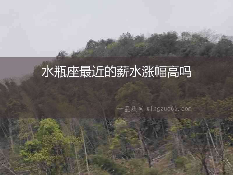 水瓶座最近的薪水漲幅高嗎