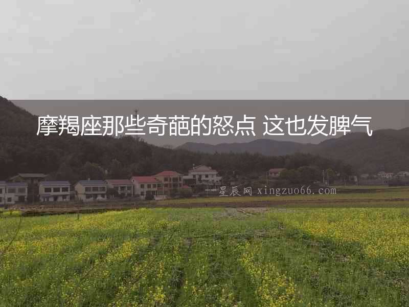 摩羯座那些奇葩的怒點 這也發脾氣