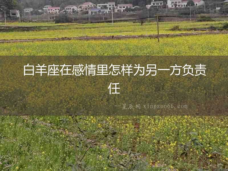 白羊座在感情里怎樣為另一方負(fù)責(zé)任