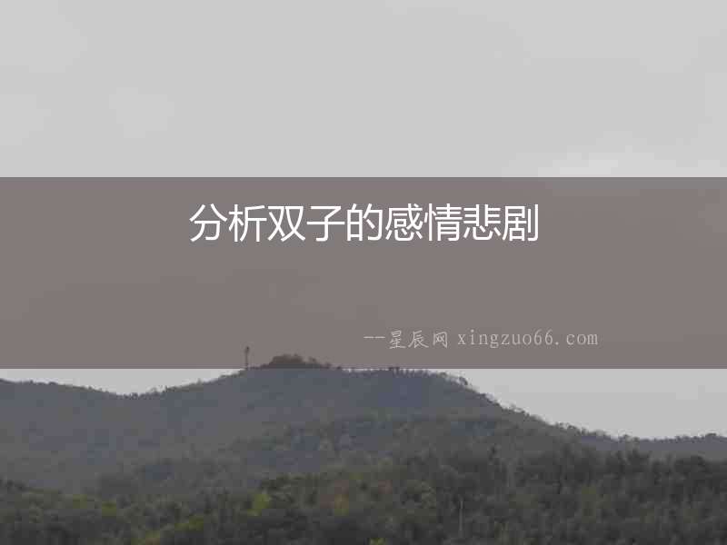 分析雙子的感情悲劇