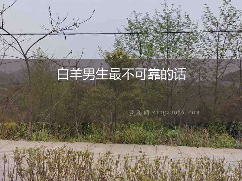 白羊男生最不可靠的話