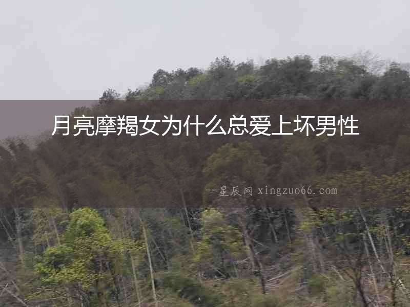 月亮摩羯女為什么總愛(ài)上壞男性