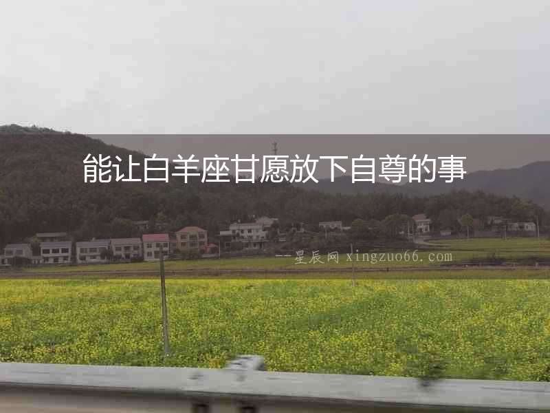 能讓白羊座甘愿放下自尊的事