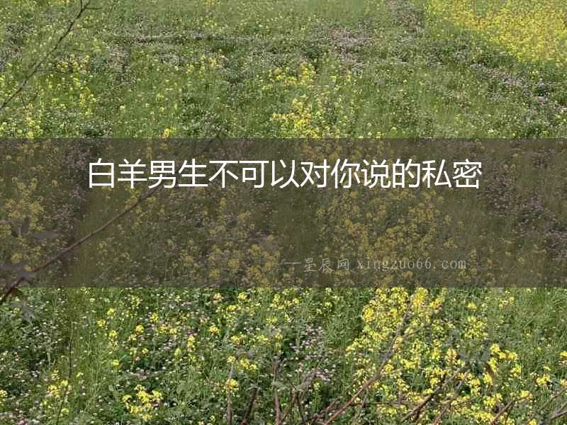 白羊男生不可以對你說的私密