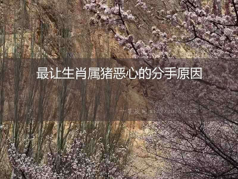 最讓生肖屬豬惡心的分手原因