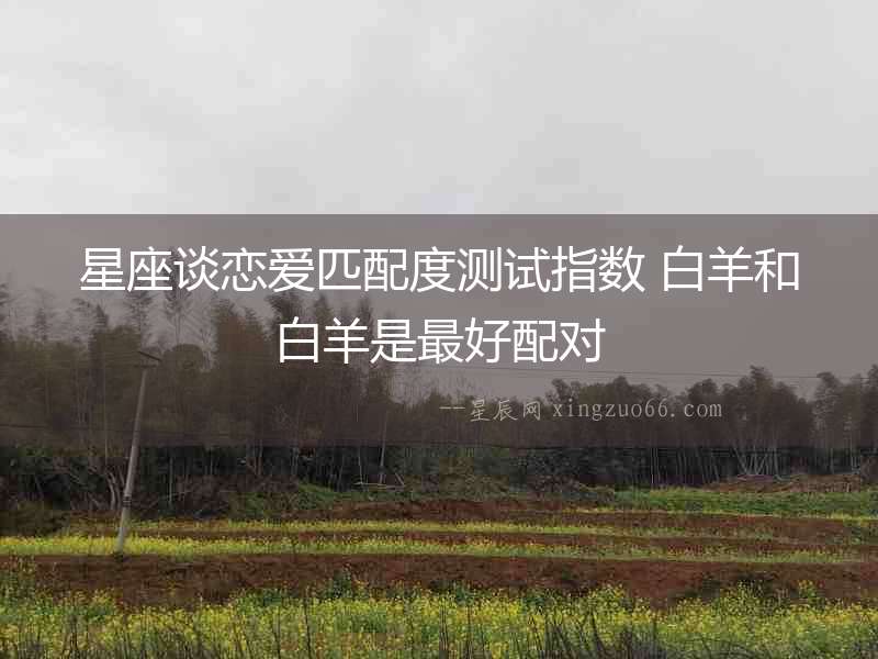 星座談戀愛匹配度測試指數 白羊和白羊是最好配對