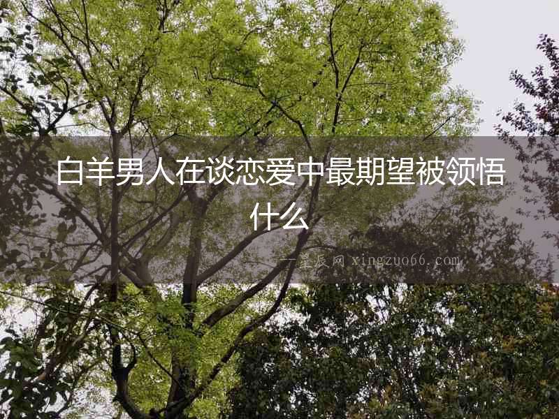 白羊男人在談戀愛中最期望被領悟什么