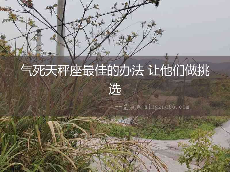 氣死天秤座最佳的辦法 讓他們做挑選