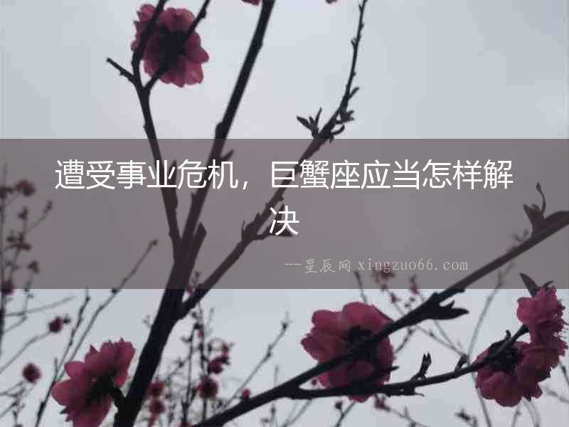 遭受事業(yè)危機(jī)，巨蟹座應(yīng)當(dāng)怎樣解決