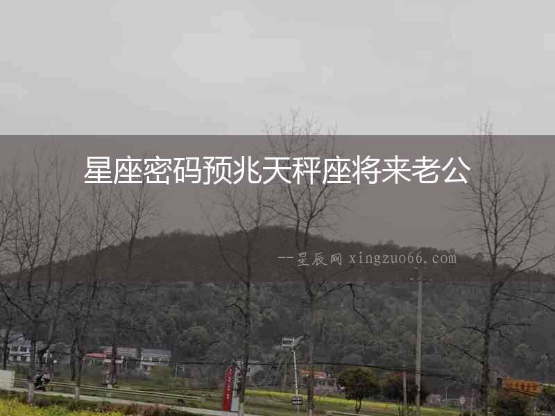 星座密碼預兆天秤座將來老公
