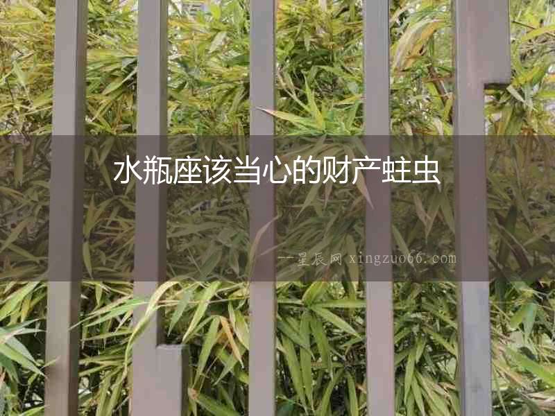 水瓶座該當心的財產蛀蟲