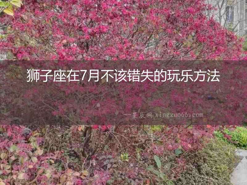 獅子座在7月不該錯失的玩樂方法