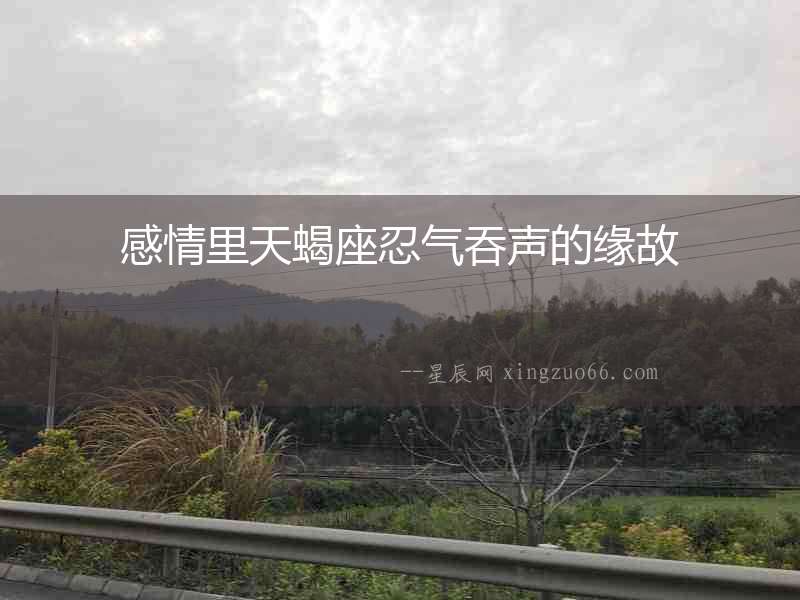 感情里天蝎座忍氣吞聲的緣故