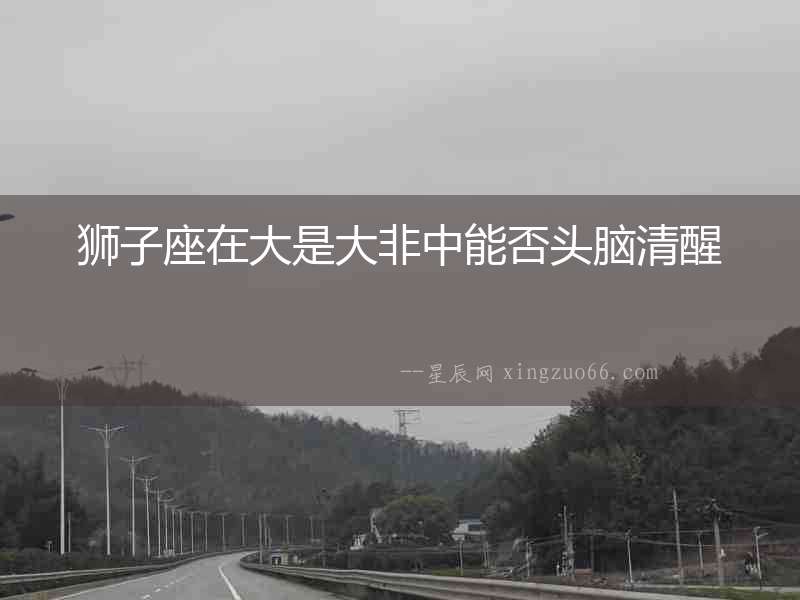 獅子座在大是大非中能否頭腦清醒