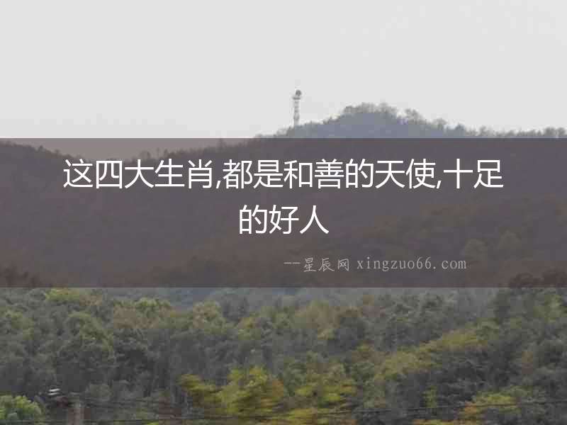 這四大生肖,都是和善的天使,十足的好人