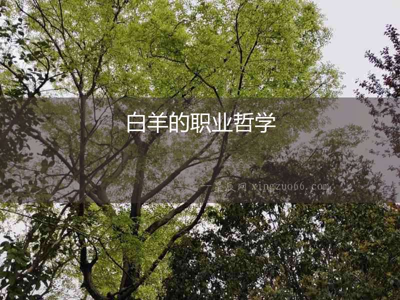 白羊的職業(yè)哲學(xué)