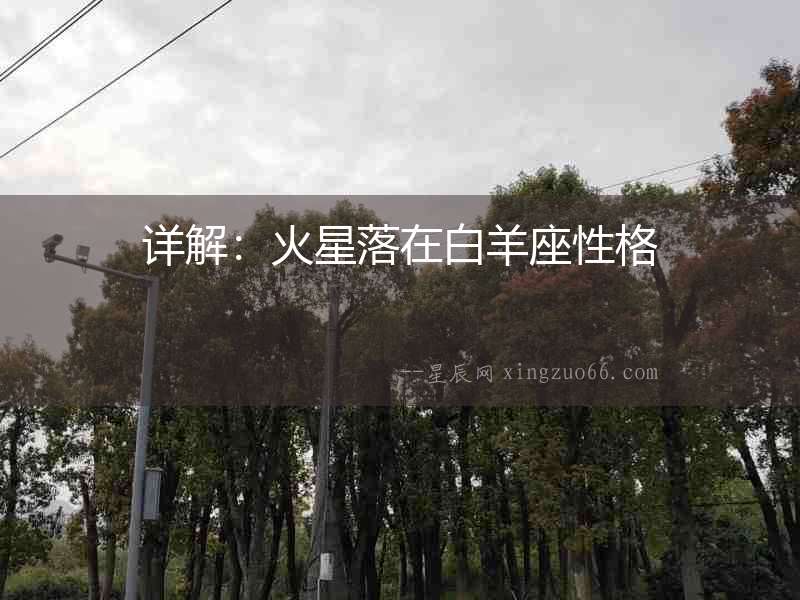 詳解：火星落在白羊座性格