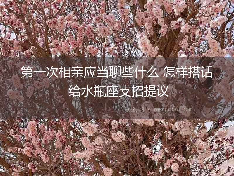 第一次相親應當聊些什么 怎樣搭話 給水瓶座支招提議