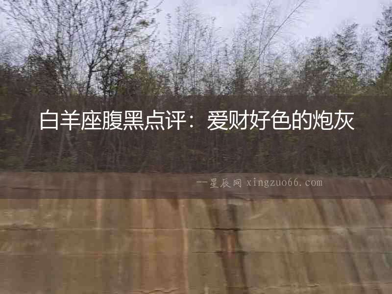 白羊座腹黑點(diǎn)評(píng)：愛財(cái)好色的炮灰