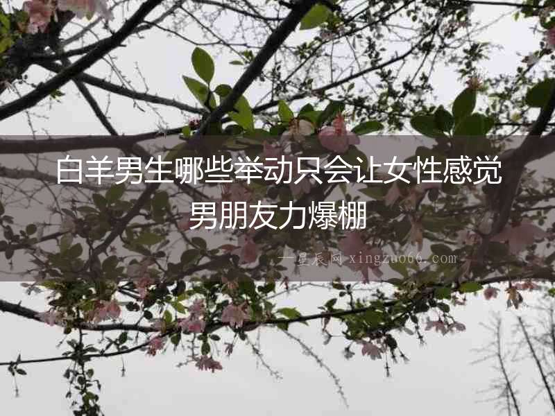 白羊男生哪些舉動只會讓女性感覺男朋友力爆棚