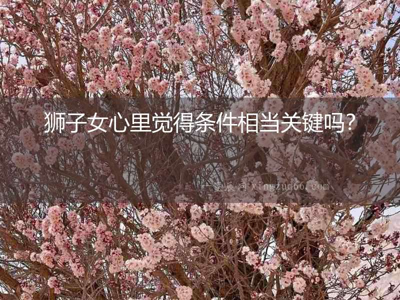 獅子女心里覺得條件相當關鍵嗎？