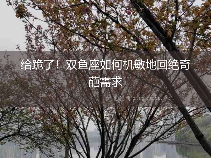 給跪了！雙魚座如何機敏地回絕奇葩需求