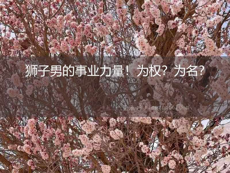 獅子男的事業(yè)力量！為權(quán)？為名？