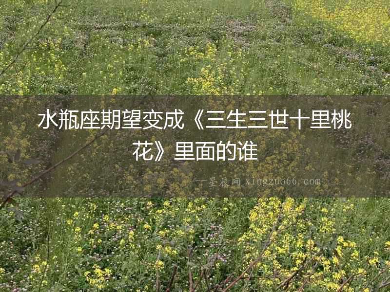 水瓶座期望變成《三生三世十里桃花》里面的誰