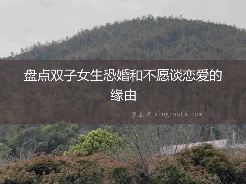 盤點雙子女生恐婚和不愿談戀愛的緣由