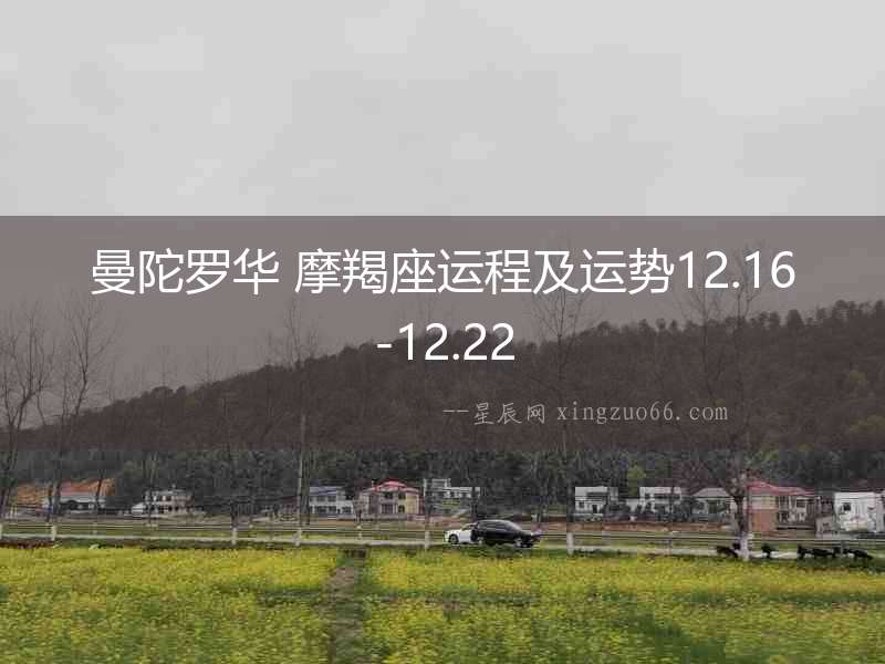 曼陀羅華 摩羯座運(yùn)程及運(yùn)勢(shì)12.16-12.22