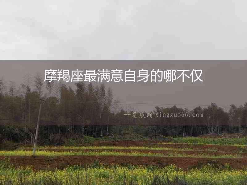 摩羯座最滿意自身的哪不僅